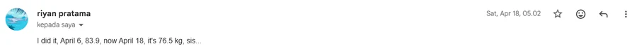 Coaching email screenshot — Riyan