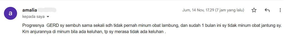 Screenshot email coaching Amalia